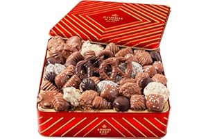 Holiday Chocolate Gift Basket with 2 lbs+ Chocolates, Pretzels, Peppermint Patties, Caramels - From Bonnie and Pop