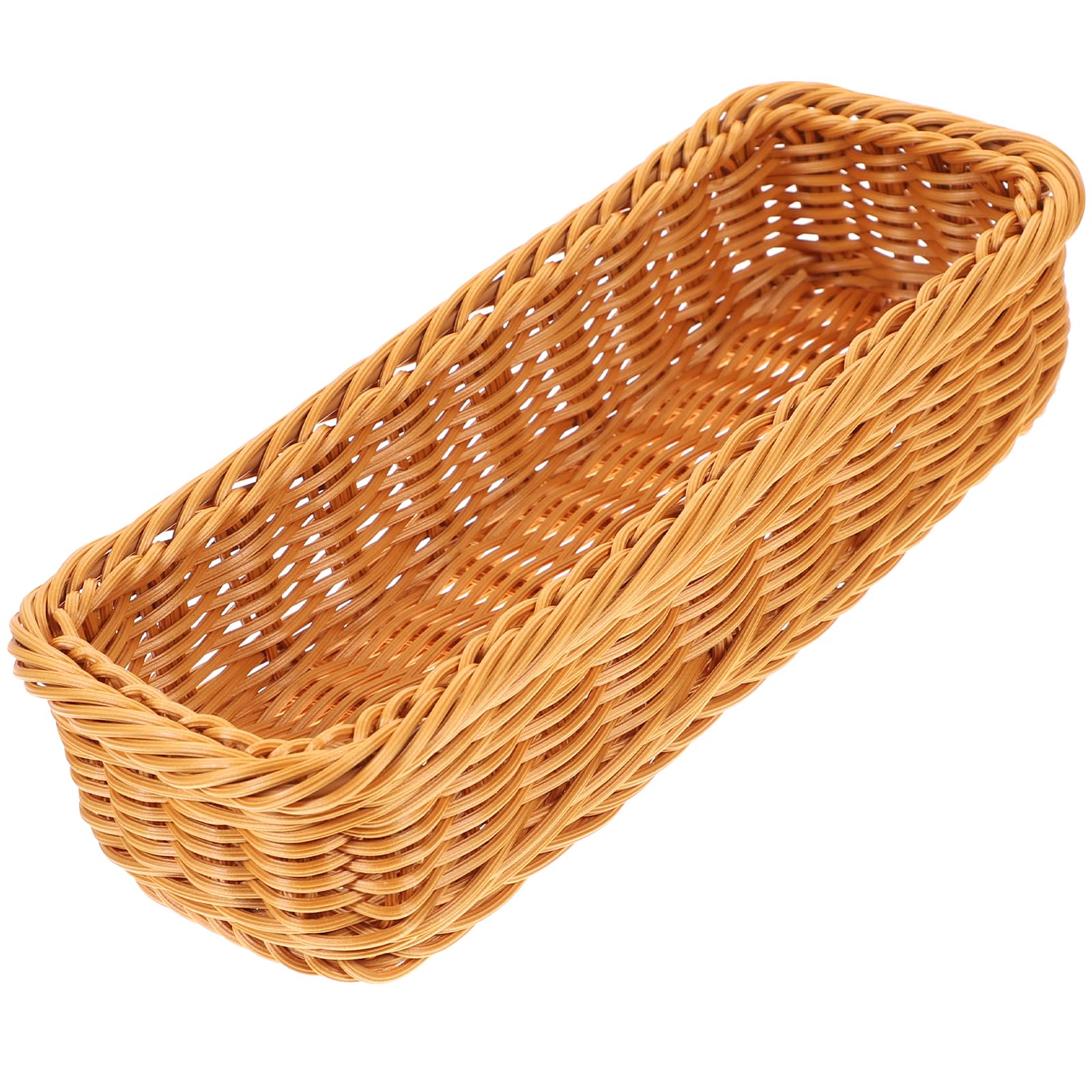 DOITOOL Seasoning Jar Storage Box Slim Wicker Basket 11.81X4.53X2.76 Inch Tabletop Organizer for Kitchen Snacks Condiment Bottles Home Dining