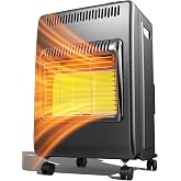 PAULINN Propane Heater Indoor Outdoor Patio Heaters 6000 to 18000 BTU 3 Modes for Patio, Garage, Camping, Shop, Black