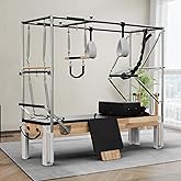 PAETA Pilates Reformer, Wooden Reformer Pilates Machine with Cadillac Trapeze Table, Pilates Equipment for Home Workout and Studio, Includes Sitting Box, Jumpboard