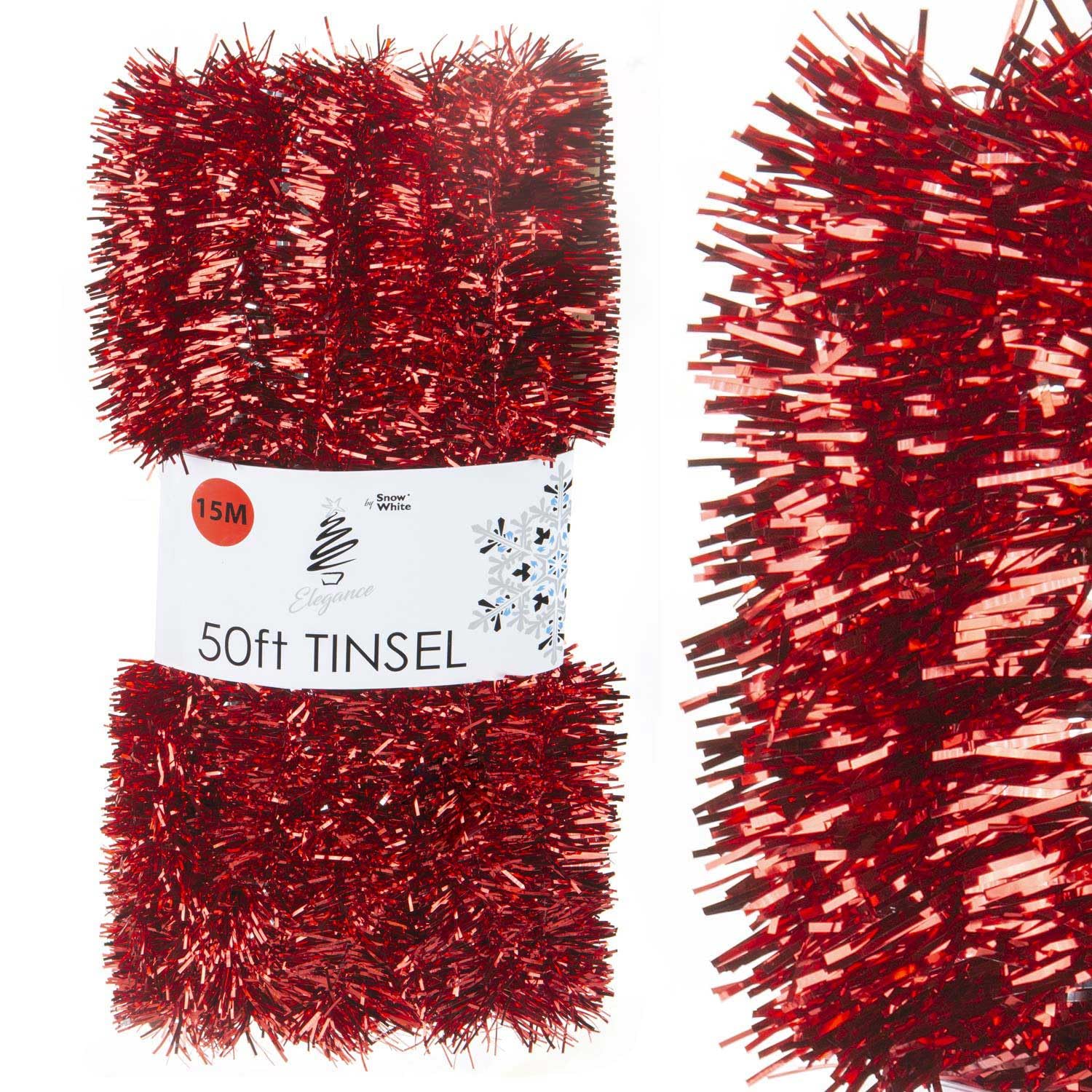 VFM - Christmas Tinsel Decorations for Christmas Tree (Red)