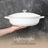 nuovva Casserole Dishes with Lid 3.9L Cream Non-Stick Dutch Oven 28cm view 8