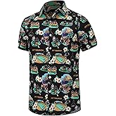Men's Hawaiian Shirts Short Sleeve Casual Button Down Floral Summer Tropical Beach Football Hawaiian Shirts for Men