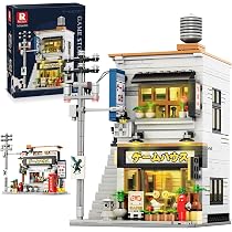 Reobrix Ramen Shop Building Blocks Set, 2 in 1 Japanese Street