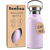Bambaw 12 oz Insulated Water Bottle, Lavender Water Bottle for School, Reusable Water Bottle Stainless Steel, Thermo Water Bottle, Stainless Steel Water Bottle – Lavender Haze