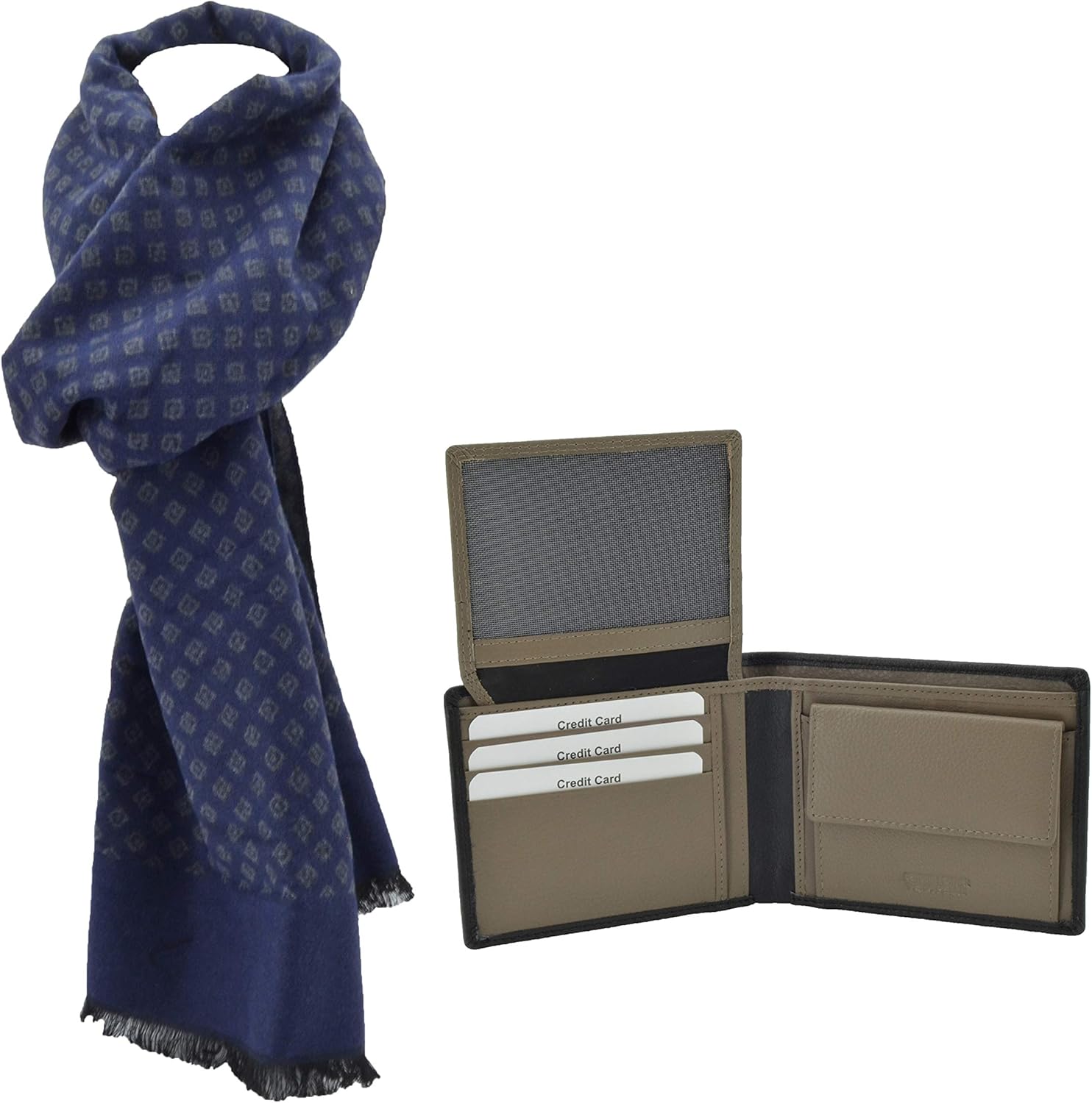 Gai Mattiolo Man Gift Box, Set scarf and Wallet in Genuine