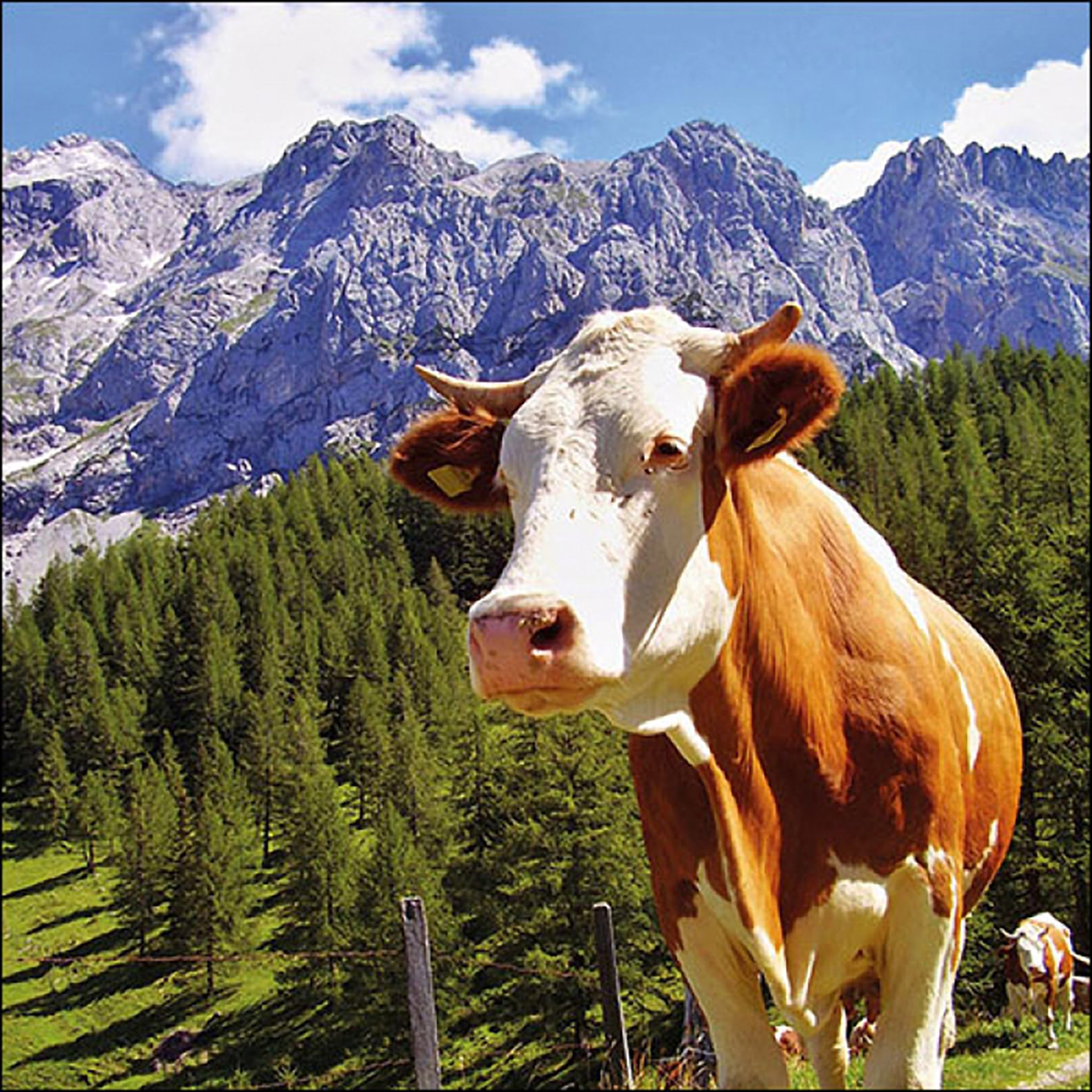 Ambiente Napkins Motif: Alps Cow - 20 Napkins Pro Packing, 33x33 cm