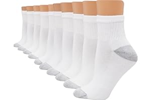 Hanes Women's Ankle, Moisture-Wicking Socks for Women, Cushioned Athletic Ankle Socks, 10-Pack