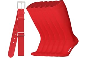 JASGOOD Baseball Socks and Belt Combo Set 3 for Youth Adult Softball Socks and Belt Football Socks for Kids Boys Girls