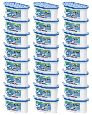 Ksend Moisture Absorbers, 24 Pack, Compact Dehumidifier for Closet, Efficient Humidity Absorber Boxes, Moisture Absorber for Closet, Odor Eliminator with Fragrance Free, Blue, 6.4oz, 300ml