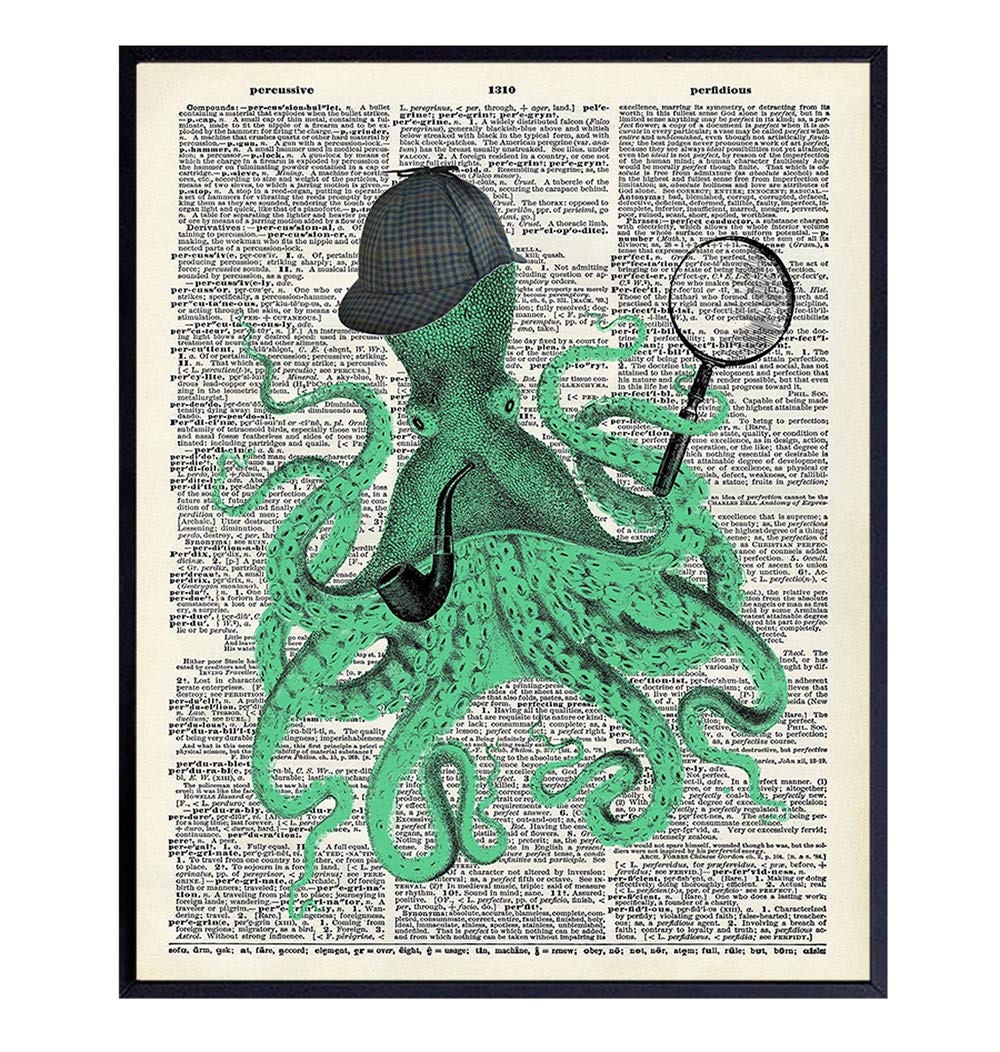 Amazon Com Sherlock Holmes Octopus Unframed Dictionary Wall Art Print Steampunk Chic Great For Home Decor And Easy Gift Giving Ready To Frame Vintage 8x10 Photo Handmade