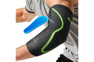 SOLOEVER Ultra Breathable Tennis Elbow Brace for Men & Women—[Upgraded Medical-Grade Support] Elbow Compression Sleeve with Gel Pads 4D Knit Elbow Sleeve for Golfer's, Tennis Elbow, Pain Relief(Black, Large)