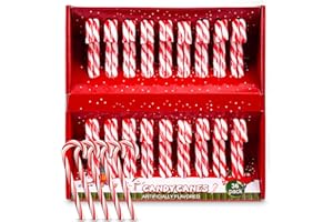 PRIMOXE Christmas Candy Canes 36 Pack - Classic Red & White Peppermint Sticks Individually Wrapped - Bulk Christmas Candys for Holiday Treats, Decorations, Stocking Stuffers & Gifts