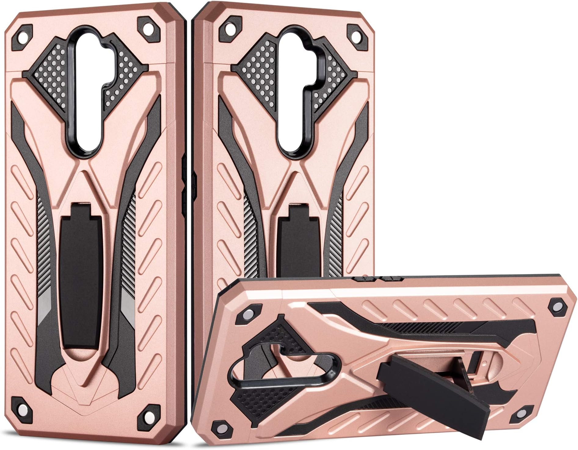 for Oppo A5 2020-A9 2020 Phone Case Ultra Slim Shield Hard Shell Stand Shockproof Anti-Fall Protective Cover with Kickstand