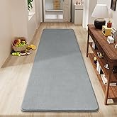 Amearea Modern Soft Hallway Runner Rug, 2x6 Feet Washable Runner Rugs for Hallway, Grey Fluffy Rug Bedroom Bedside Rugs, Non Slip Memory Foam Rug Carpet for Entrance Kitchen Living Room Decor