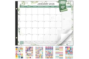 Ospelelf Desk Calendar 2026-2027 Large 22"x17" Monthly Family Planner Pad with Protective Cover 18 Months January 2026 - June 2027 Floral Green