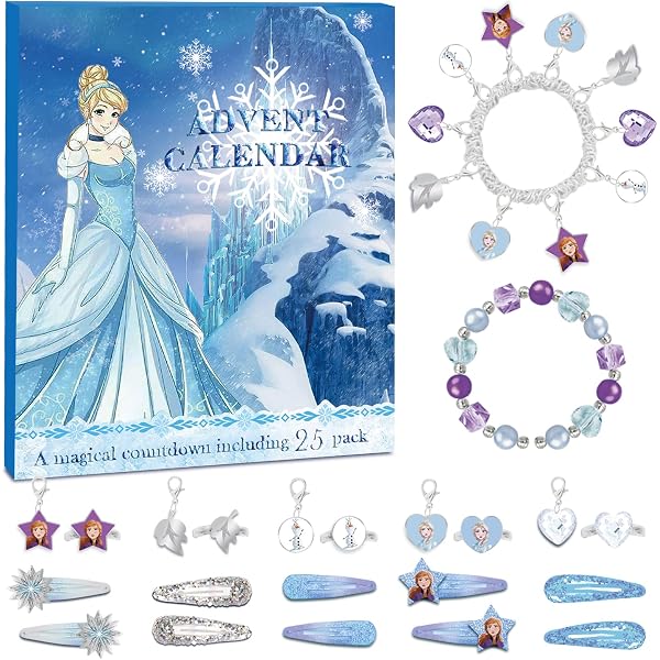 Amazon.com: Advent Calendar for Girls Christmas 24 Days Frozen Countdown  Calendar with DIY Charm Bracelet, Rings, Hair Accessories Xmas Holiday  Ornament Gift for Daughter, Niece, Granddaughter（25Pcs） : Home & Kitchen