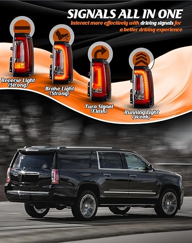 Ds-auto-parts LED Tail Lights For 2015-2020 GMC Yukon XL – Left & Right Pair (Replaces 84536243/84536242)