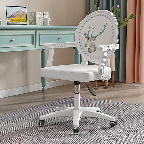 Amazon Co Jp オフィスチェア エグゼクティブチェア 360度回転学習椅子 アームレスト付きエルゴノミックオフィスデスクチェア 360度回転オフィスチェア 白 ホーム キッチン