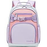 Sawkig Lightweight Cute Kids Backpack for School Kindergarten Elementary Backpacks for Gilrs ages 6-8-10 (Purple Pink)