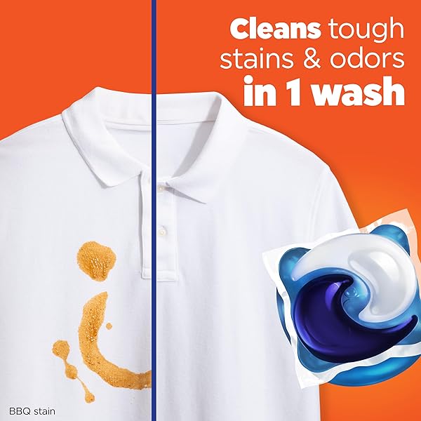 TIDE PODS LAUNDRY DETERGENT PACS, 3-IN-1 STAIN REMOVER, ODOR FIGHTER, COLOR PROTECTOR, 76 COUNT, HE COMPATIBLE, ORIGINAL SCENT