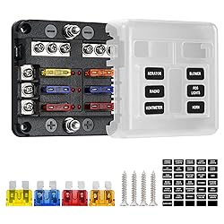 Deyooxi 6 Way Fuse Block,12V Blade Fuse 6 Circuit