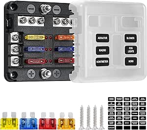 Deyooxi caja fusibles 12v,portafusibles con Lámpara de Alerta ...