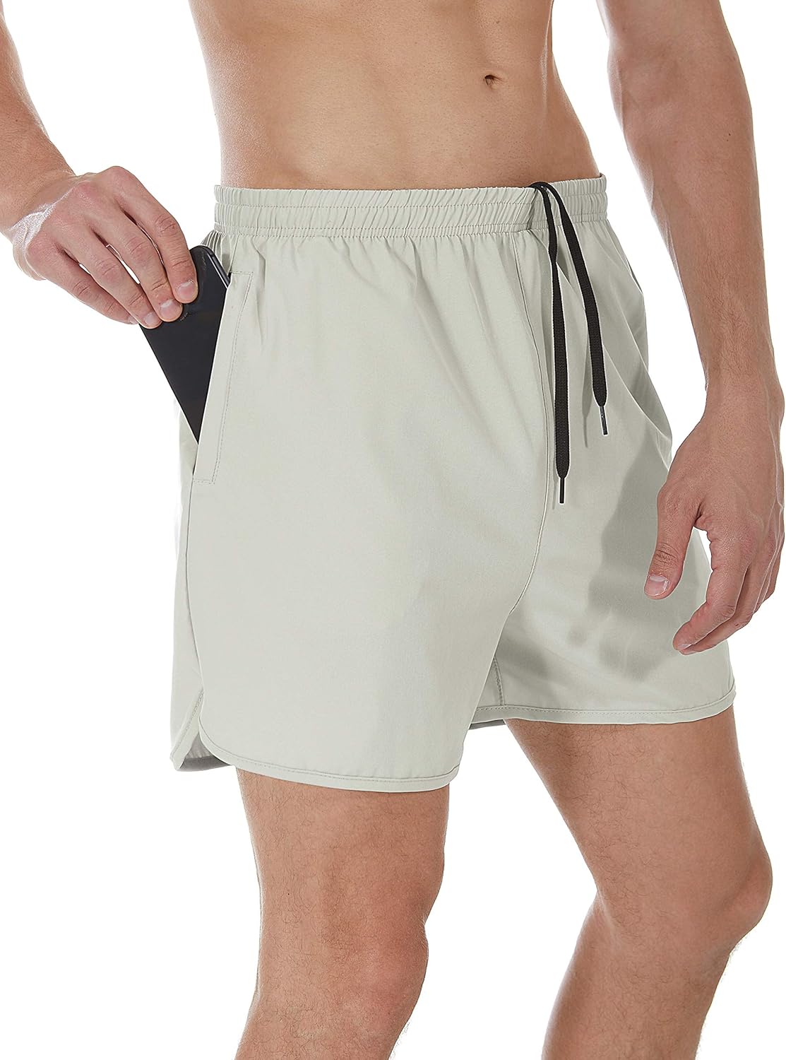 SILKWORLD Men's Running Stretch Quick Dry Shorts with Zipper Pockets(Pack of 2,3): Clothing