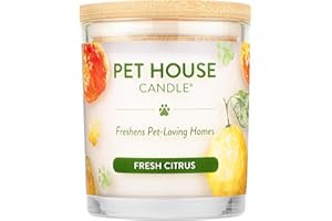 One Fur All - 100% Natural Soy Wax, 20 Fragrances - Odor Eliminator, Appx 60 Hrs Burn Time, Non-Toxic, Reusable Glass Jar Scented Candles – Pet House Candle, Fresh Citrus