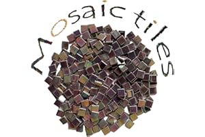 SMEIINIK 1.1lb/500g Square Mosaic Tiles for Crafts Bulk,Glass Tiles for Art Mosaic Projects, Iridescent Stained Glass Pieces for Mosaic Works (WJ46-7)