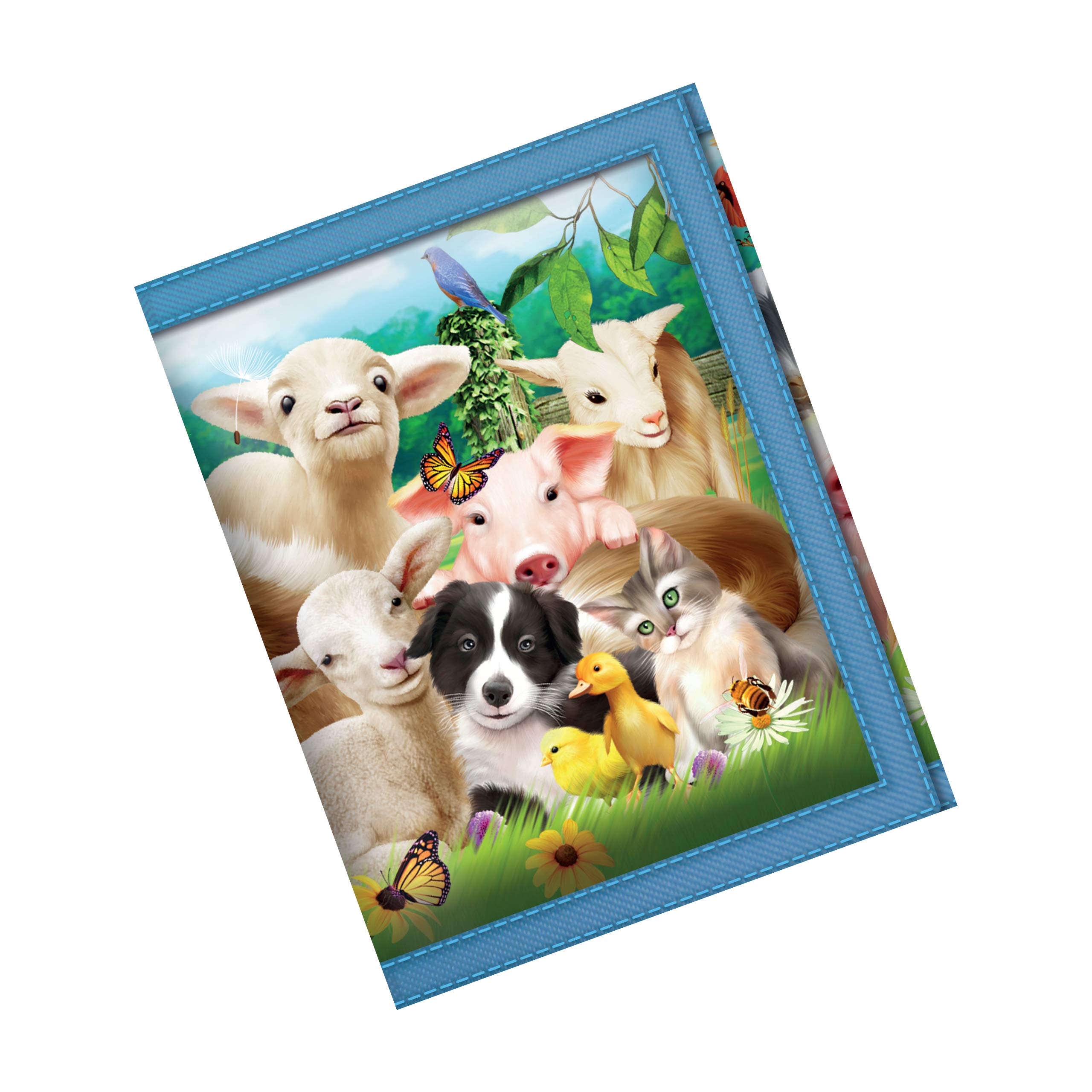 3D LiveLife Wallets - Baby Farm Animals from Deluxebase. Cool Lenticular Pets Trifold Wallet with Zipper, Coin Pocket, Keyring and Card Holder. Animal Themed Small Gifts for Men and Women.