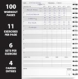 UniBrands Ultimate Gym Workout Log Book 100 Pages XL A5 Black view 5