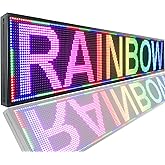 P10 Outdoor Programmable LED Sign Display 77"x14" WiFi Control RGB Full Color With High Brightness Scrolling LED Digital Sign for Business Advertising