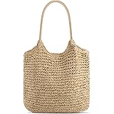 NEWROGENG Straw Purses for Women 2025, Large Beach Bag Summer Beach Tote Hand Woven Purse Shoulder Handbags for Vacation