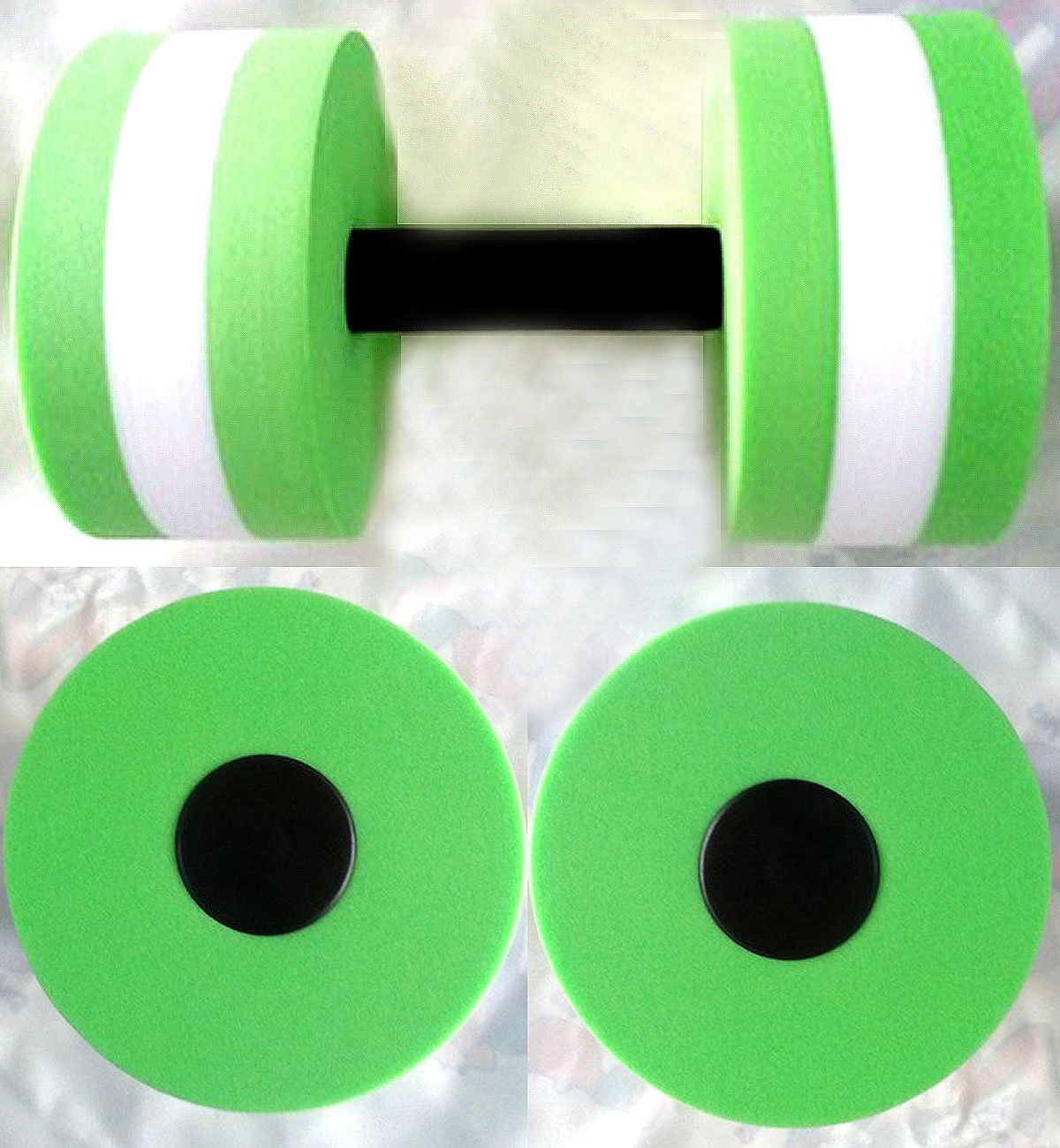 VERISA Water Aerobic Exercise Foam Dumbbells Pool Resistance 1 Pair, Water Fitness Exercises Equipment for Weight Loss- 1 Pair - 3 Colors Available (GREEN)