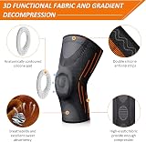 Gemschest Knee Support 2 Pack - Patella Gel Pads, Knee Sleeves Size L view 5