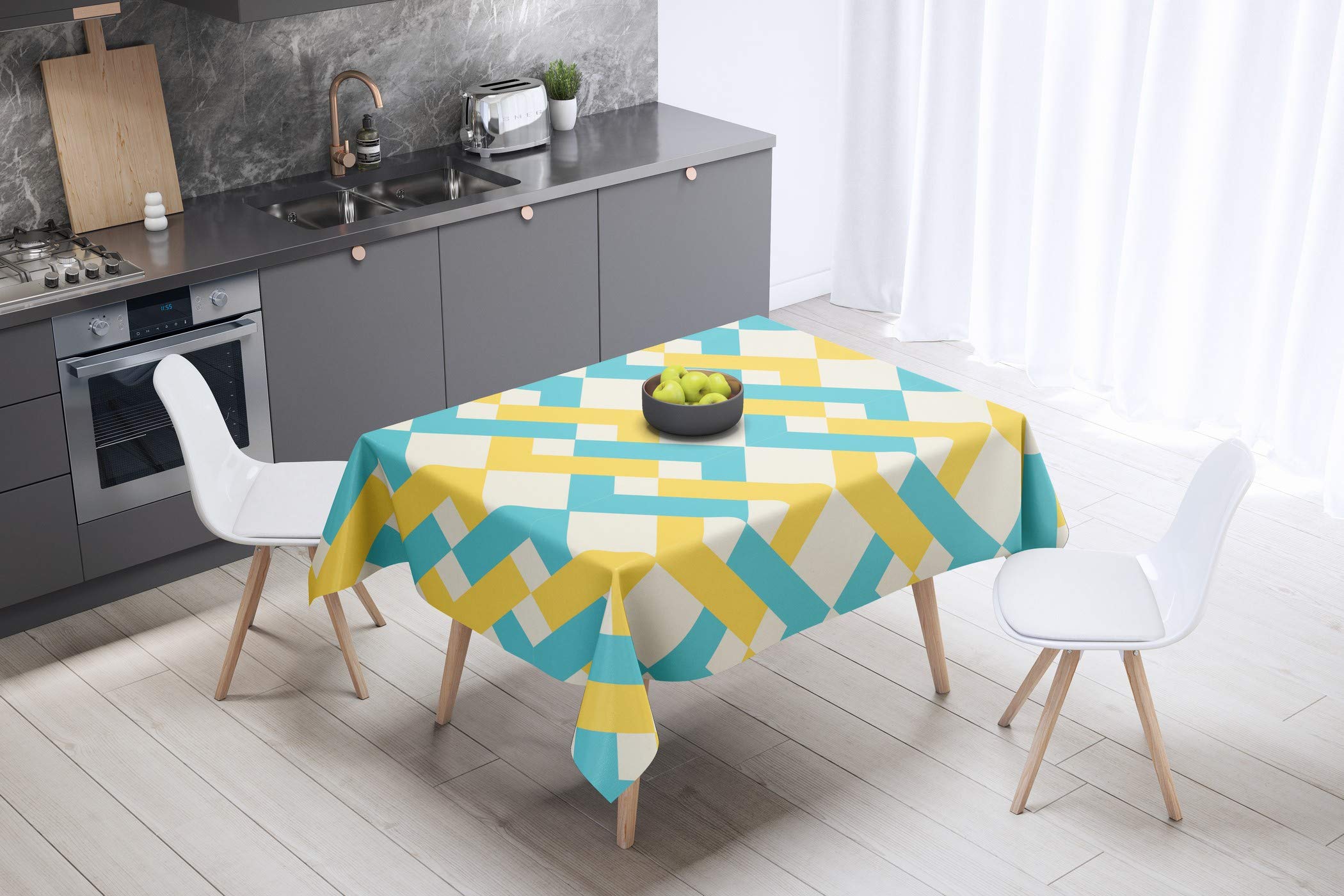 Bonamaison Kitchen Decoration, Tablecloth, 140cm x 140cm - Designed and Manufactured in Turkey