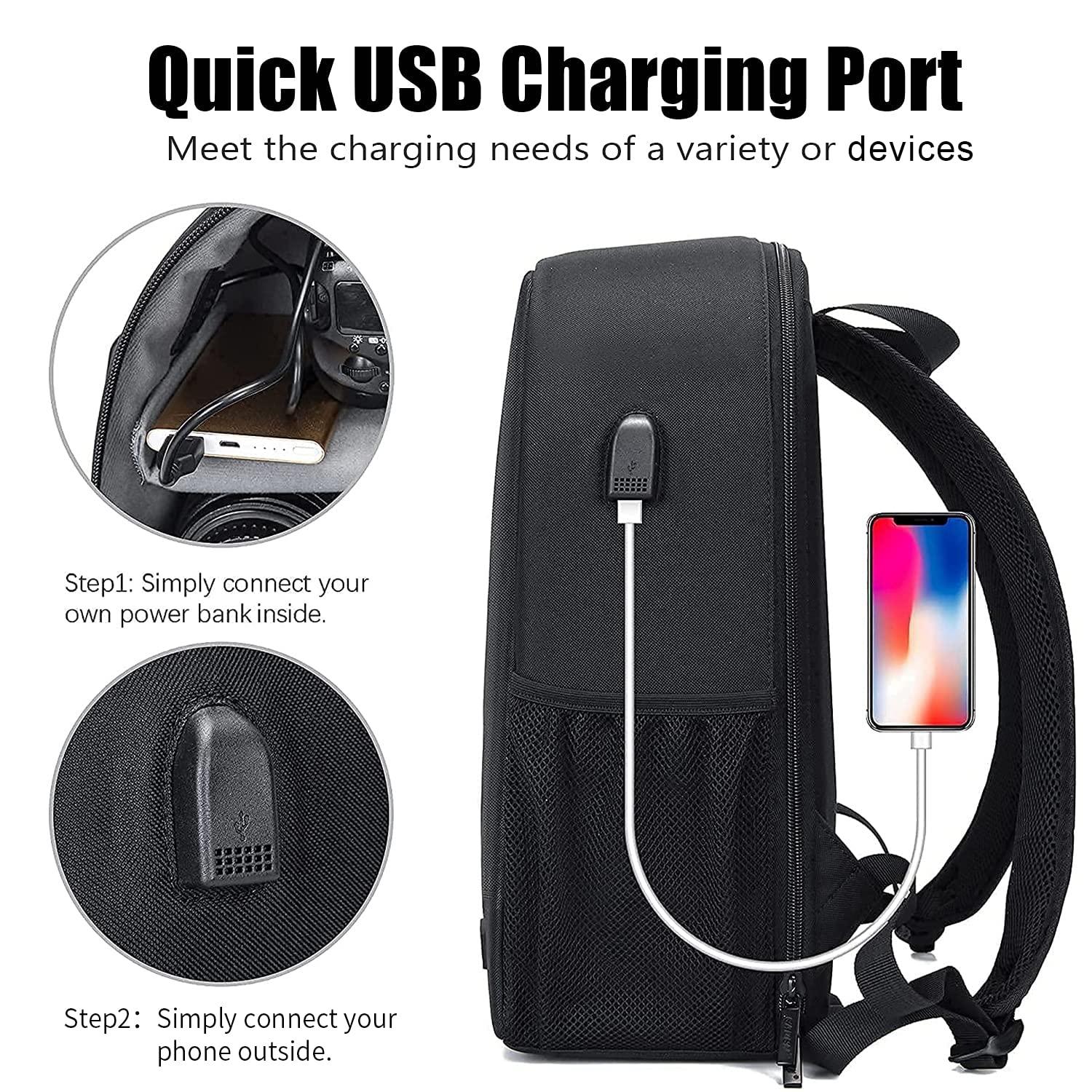 Cwatcun Camera Backpack with Extra Storage, DSLR SLR Water Resistant Camera Bag with 15.6