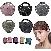 BOYYJING 6 Pcs Bling Boho Sequin Headbands Wide Stretchy African Head Wraps, Elastic Turban Headbands for Women, Yoga, Running & Sports （Send 5 hair ropes as gifts）