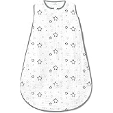 Amazing Baby Cotton Muslin Sleeping Sack, For Baby Boy or Girl, Wearable Blanket with 2-way Zipper, Stars, Sterling, Large (12-18 Month)