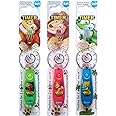 Children's Battery Powered Toothbrush with Flashing Timer - Pack of 3 (Wild Bunch - Boys)