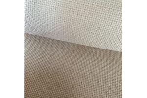 SEWCRANE 18CT Linen Aida Cloth Embroidery Cross Stitch Fabric, Light Natural Linen, W29″ x L39″