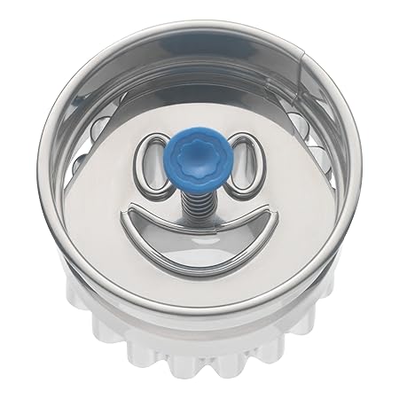 Kaiser Plätzchen Linzer Ausstecher Lachendes Gesicht, Edelstahl, Ausstechform für Kekse, 5 cm