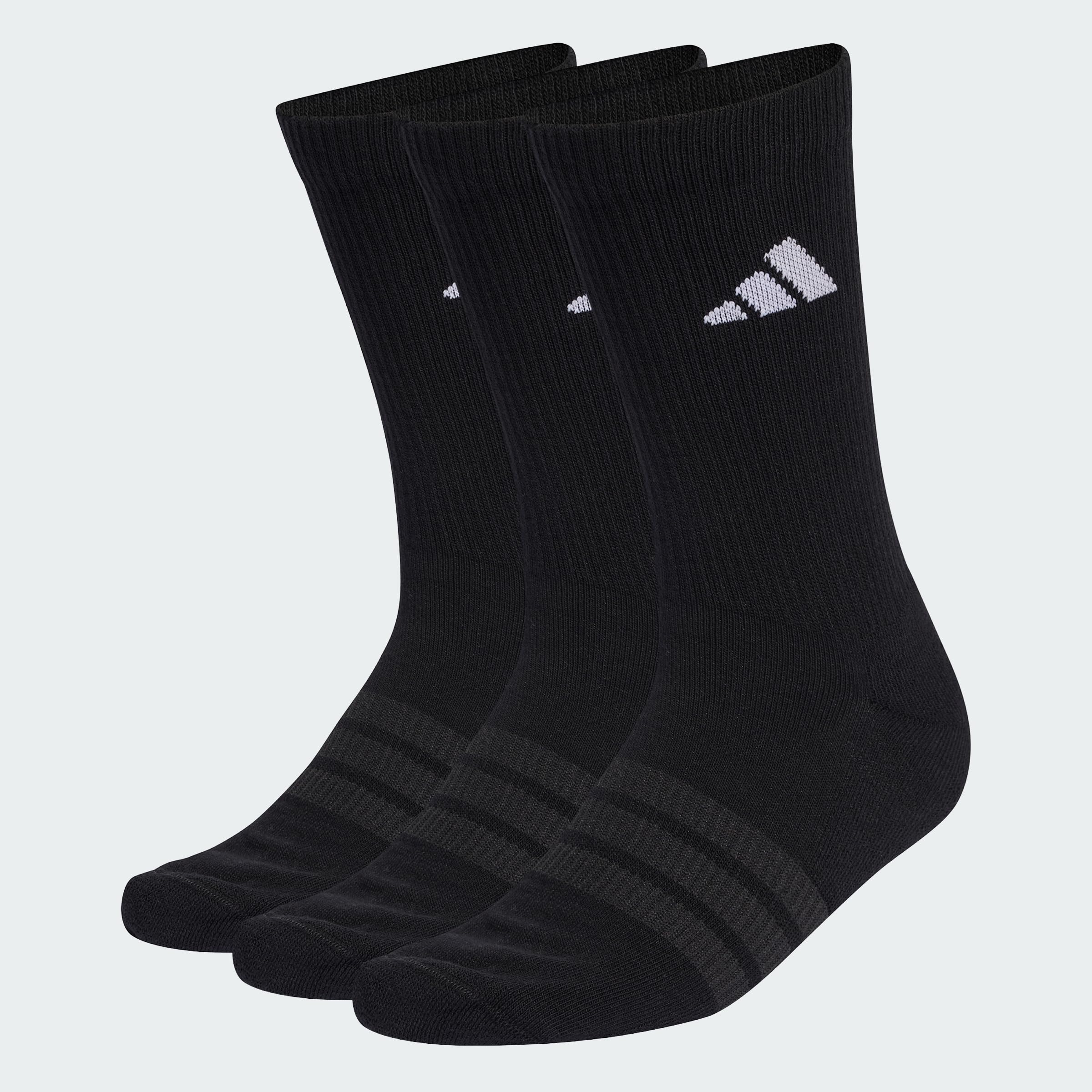 adidas Unisex Cushioned Sportswear Crew Socks 3 Pair Pack, black/black/white, 40-42
