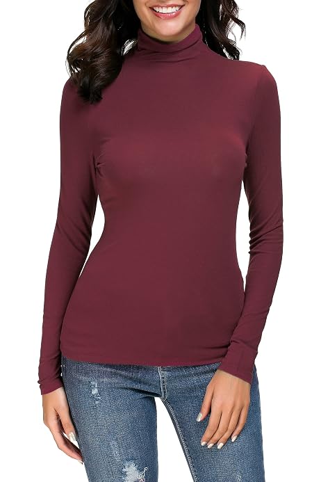 DEVOPS Womens 2-Pack Long Sleeve Mock 