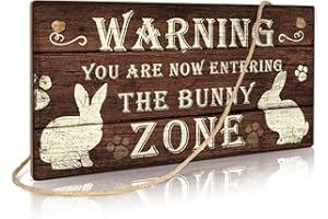 Putuo Decor Funny Rabbit Sign Bunny Rabbit Home Decor Gift Bunny Mom Bunny Lover 12 x 6 Inch (The Bunny Zone) Easter Decorations
