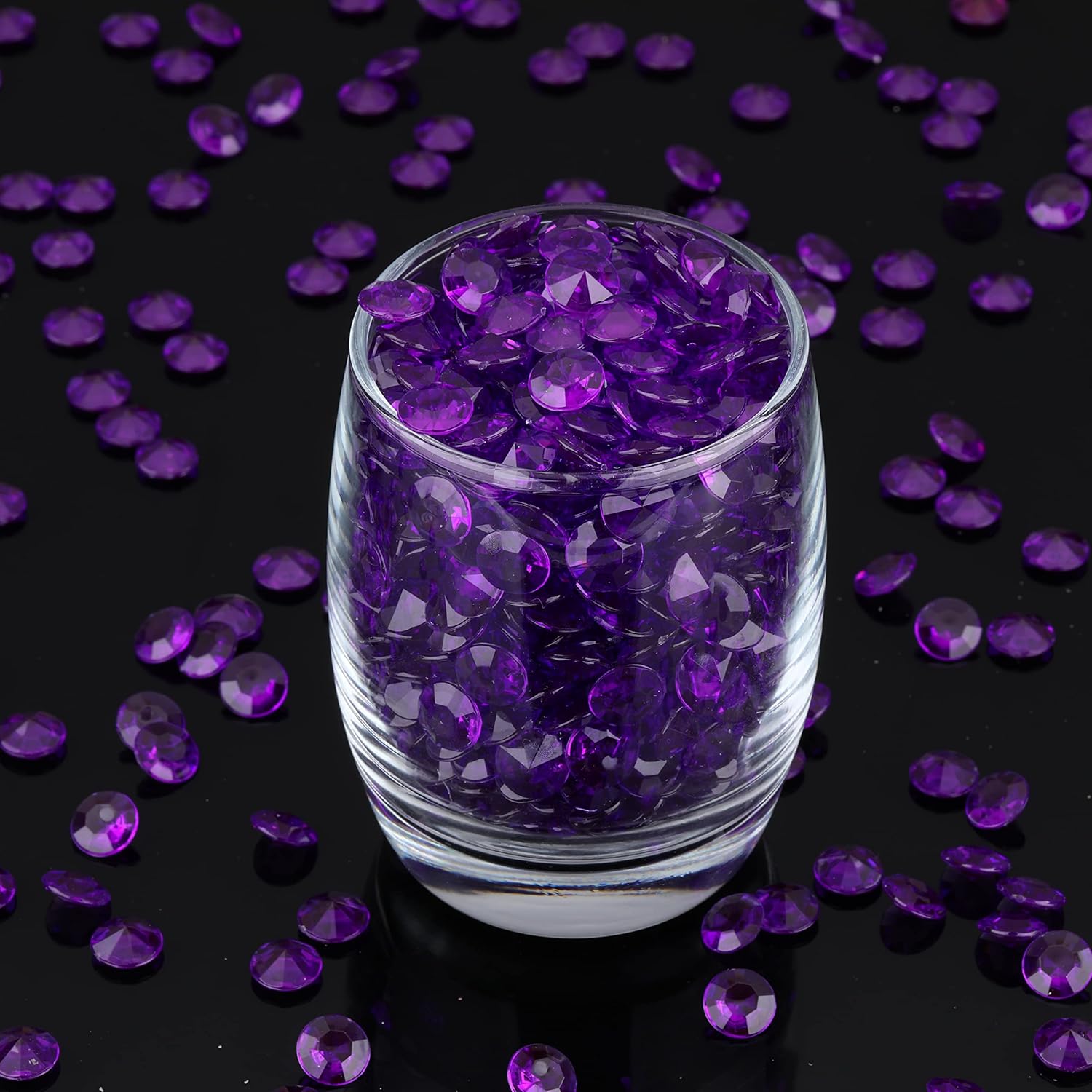 Vase Fillers - Gajozon 1000pcs 0.47inches Acrylic Diamonds Crystals Acrylic Gems Wedding Table Scatter Gemstones Christmas Party Decorations Bridal Shower Vase Fillers (0.47 inches, Dark Purple)