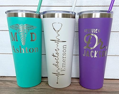 pics Handmade Gifts For Doctors personalized doctor laser engraved 22 oz tumbler with straw future doctor doctor md doctor gift for men