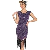 RRYIO 1920s Flapper Dresses for Women Great Gatsby Dress Roaring 20s Costumes Sequin Harlem Nights Dress