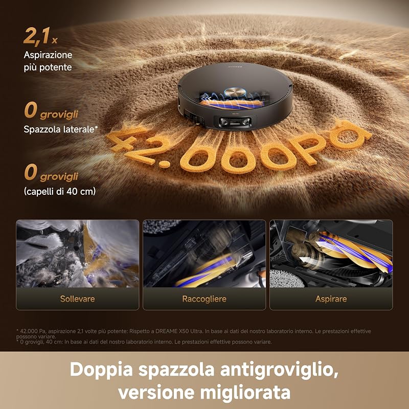 X60 Pro Ultra Complete Robot Aspirapolvere, Aspiraz. 42.000 Pa